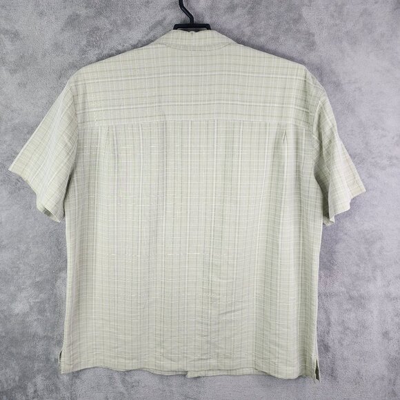 Mens Green Plaid Island Shores Shirt Short Sleeve Button Up Size XXL - Picture 7 of 10